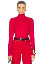 LAGENCE Flora Turtleneck Top in Lava Red Gold FWRD at FWRD