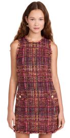 LAGENCE Florian Tweed Shift Dress Red/Pink Multi Tweed M at Shopbop