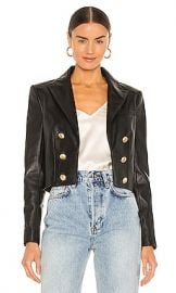 LAGENCE Inez Crop Blazer in Black at Revolve