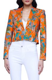 LAGENCE Inez Floral Print Crop Blazer at Nordstrom