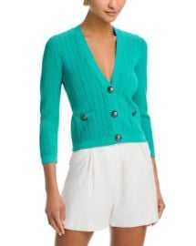 LAGENCE Irvin Pointelle Cropped Cardigan Bloomingdales at Bloomingdales