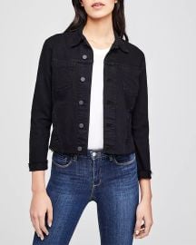 LAGENCE Janelle Raw-Edge Denim Jacket Bloomingdales at Bloomingdales