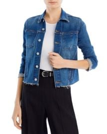 LAGENCE Janelle Raw-Edge Denim Jacket Bloomingdales at Bloomingdales