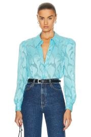 LAGENCE Jenica Blouse in Aqua FWRD at Forward