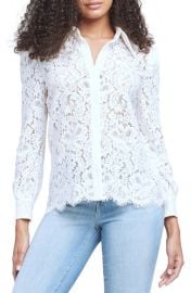 LAGENCE Jenica Sheer Lace Blouse in Ros Size X-Small at Nordstrom