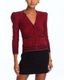 LAGENCE Jenni Striped Button Front Cardigan Bloomingdales at Bloomingdales