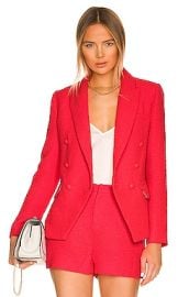 LAGENCE Kenzie Double Breasted Blazer in Diva Pink at Revolve