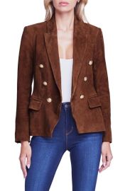 LAGENCE Kenzie Double Breasted Suede Blazer at Nordstrom