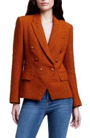 LAGENCE Kenzie Double Breasted Tweed Blazer in Petal  at Nordstrom