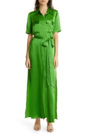 LAGENCE Klement Utility Silk Maxi Dress at Nordstrom