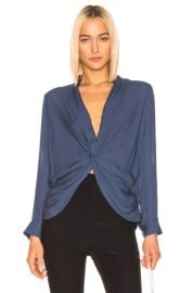 LAGENCE Mariposa Blouse in Sea Blue FWRD at Forward