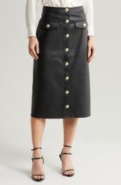 LAGENCE Milann Faux Leather Midi Skirt at Nordstrom