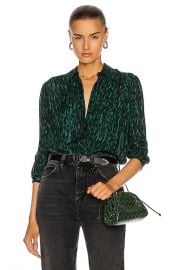 LAGENCE Nina Long Sleeve Blouse in Dark Glade  Black Lionne  FWRD at Forward