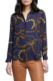 LAGENCE Nina Print Silk Button-Up Blouse at Nordstrom