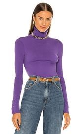 LAGENCE Odette Button Sleeve Sweater in Purple at Revolve