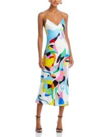 LAGENCE Seridie Silk Printed Midi Slip Dress Bloomingdales at Bloomingdales