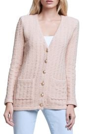 LAGENCE Sue Texture Cardigan in Petal at Nordstrom