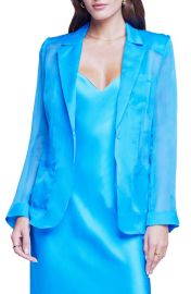 LAGENCE Tamara Sheer Panel Silk Blazer at Nordstrom