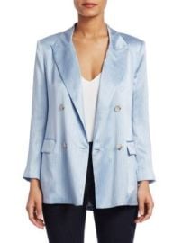 LAGENCE Taryn Striped Silk Blazer on SALE at Saks Off 5th