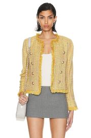 LAGENCE Tinlee Blazer in Yellow Multi Tweed FWRD at Forward