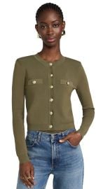 LAGENCE Toulouse Crop Crew Neck Cardigan Pine/Gold XXL at Shopbop