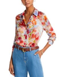 LAGENCE Tyler Floral Print Button Front Silk Shirt Bloomingdales at Bloomingdales