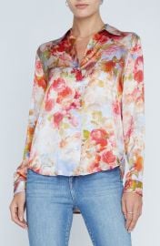 LAGENCE Tyler Floral Print Silk Shirt at Nordstrom