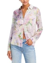 LAGENCE Tyler Printed Button Front Blouse Bloomingdales at Bloomingdales