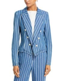 LAGENCE Wayne Striped Denim Jacket Bloomingdales at Bloomingdales