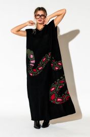 LALA ORIGINAL Big Reputation Oversized Knit Maxi Dress in Snake REST Dressed in Lala at Dressed in Lala