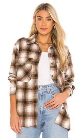 LAMARQUE x REVOLVE Storm Plaid Shirt Jacket in Tan Multi from Revolve com at Revolve