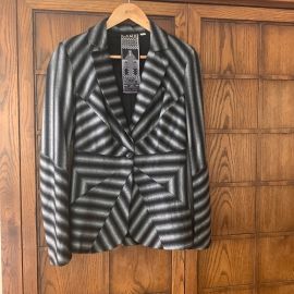 LAMB Jackets amp Coats Lamb Grey Stripe Wool Jacket Size 6 Poshmark at Poshmark