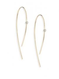 LANA JEWELRY - Hooked On Hoop Diamond   14K Yellow Gold Earrings 1 at Saks Fifth Avenue