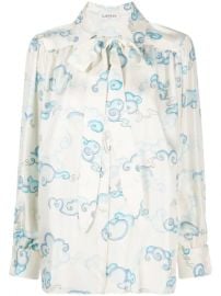 LANVIN pussy-bow Silk Blouse - Farfetch at Farfetch