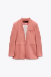 LAPELLESS BLAZER - Blue   United States at Zara