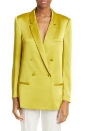 LAPOINTE Double Breasted Double Face Satin Jacket at Nordstrom