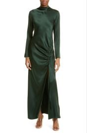 LAPOINTE Long Sleeve Double Face Satin Maxi Dress at Nordstrom