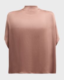 LAPOINTE Satin Cape T-Shirt at Neiman Marcus