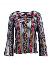 LARUE EMBROIDERED SLIT SLEEVE TOP ADD TO MY MOST WANTED at Alice + Olivia