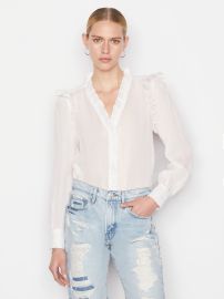 LAUREN LS TOP BLANC  at FRAME