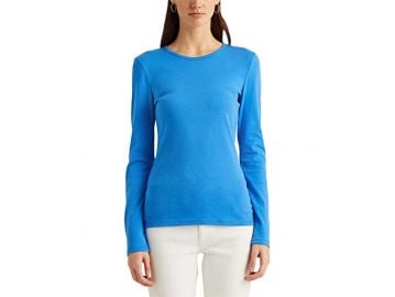 LAUREN Ralph Lauren Cotton-Blend Long Sleeve Top at Zappos