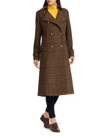 LAUREN Ralph Lauren Double Breasted Button Front Gun Check Maxi Coat at Bloomingdales