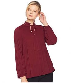 LAUREN Ralph Lauren Georgette Tie Neck Top at Zappos