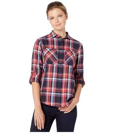 LAUREN Ralph Lauren Plaid Cotton Twill Roll-Tab Shirt at Zappos