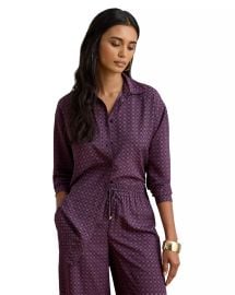 LAUREN Ralph Lauren Relaxed Fit Foulard Print Crepe Shirt at Bloomingdales
