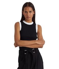 LAUREN Ralph Lauren Two-Tone Sleeveless Sweater com at Zappos