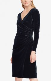 LAUREN Ralph Lauren Velvet Surplice Dress at Macys