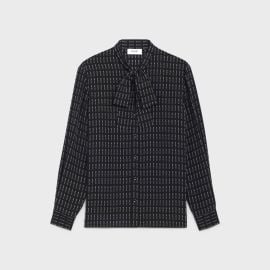 LAVALLIRE BLOUSE IN CREPE DE CHINE - NOIRCRAIE  CELINE at Celine