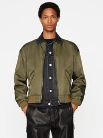 LAYERED DOUBLE JACKET KHAKI BLACK WASHED FRAME at Frame