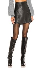 LAcademie Laurel Leather Mini Skirt in Black at Revolve